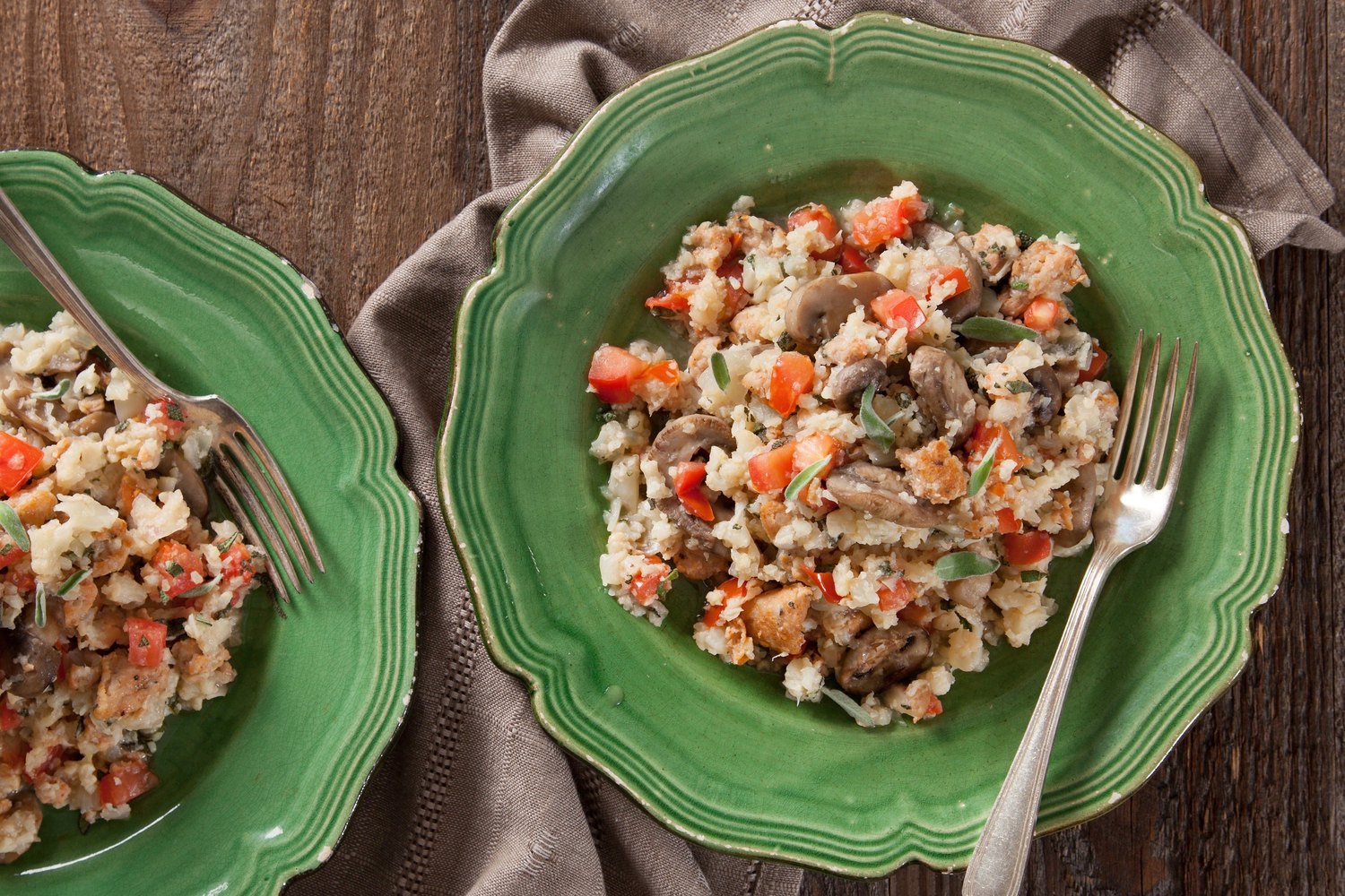 Chicken Sausage and MushroomCauliflower "Risotto"