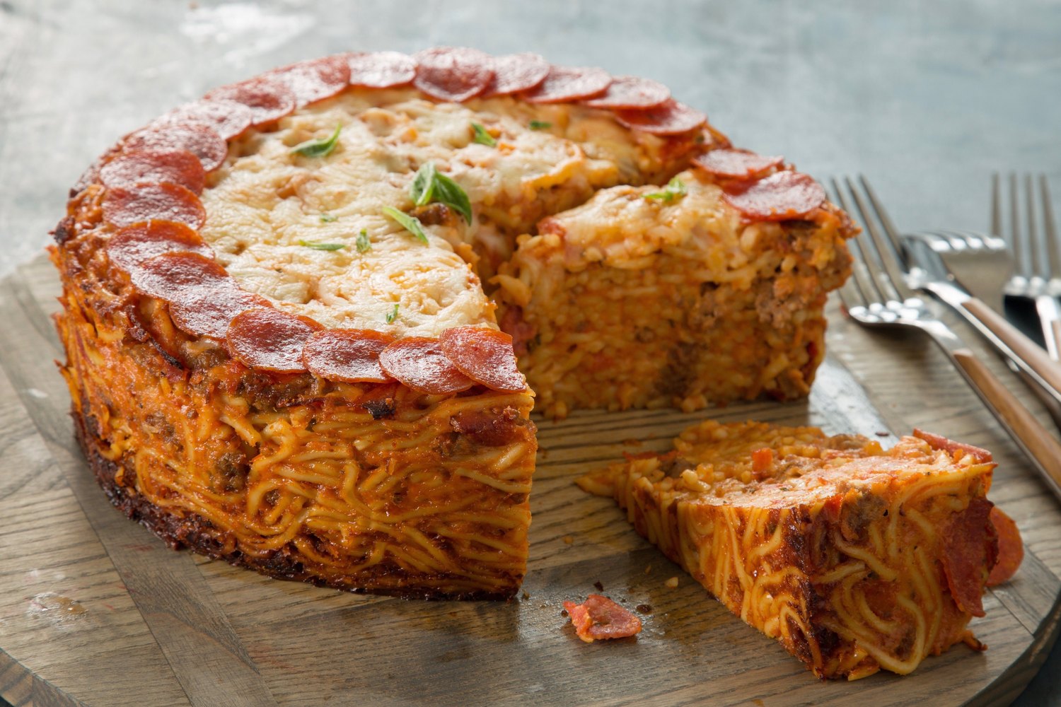 Spaghetti Pizza Pie 