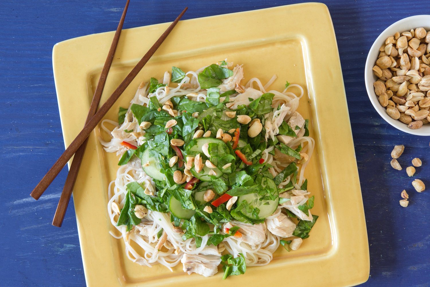 Rice Noodles with Chicken and CoconutLime Dressing