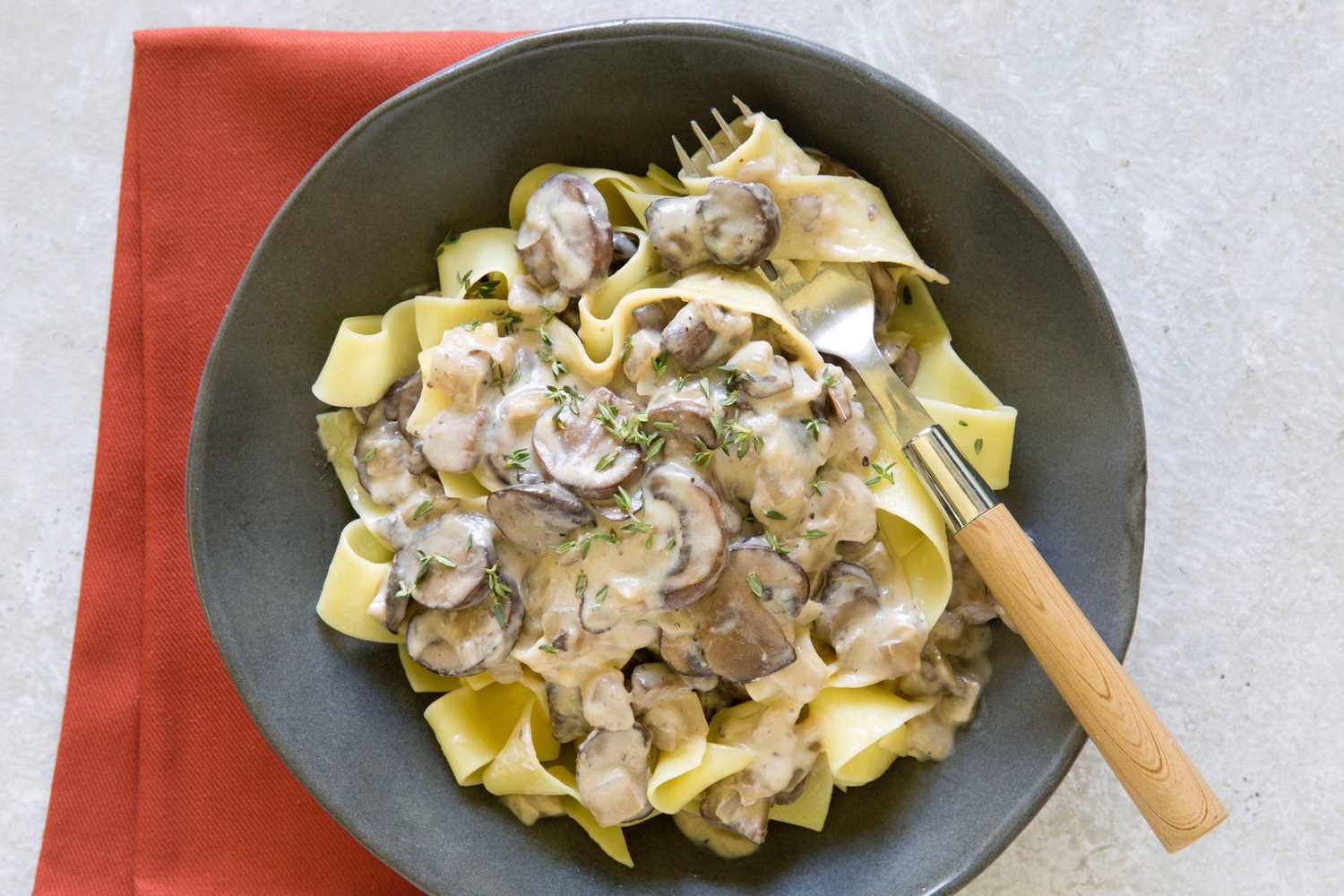 Pappardelle with Creamy Mushrooms