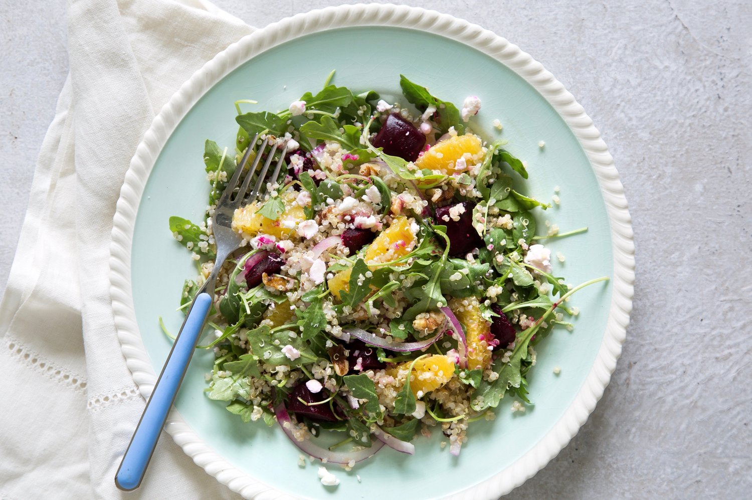 ArugulaQuinoa Salad with Oranges and Beets