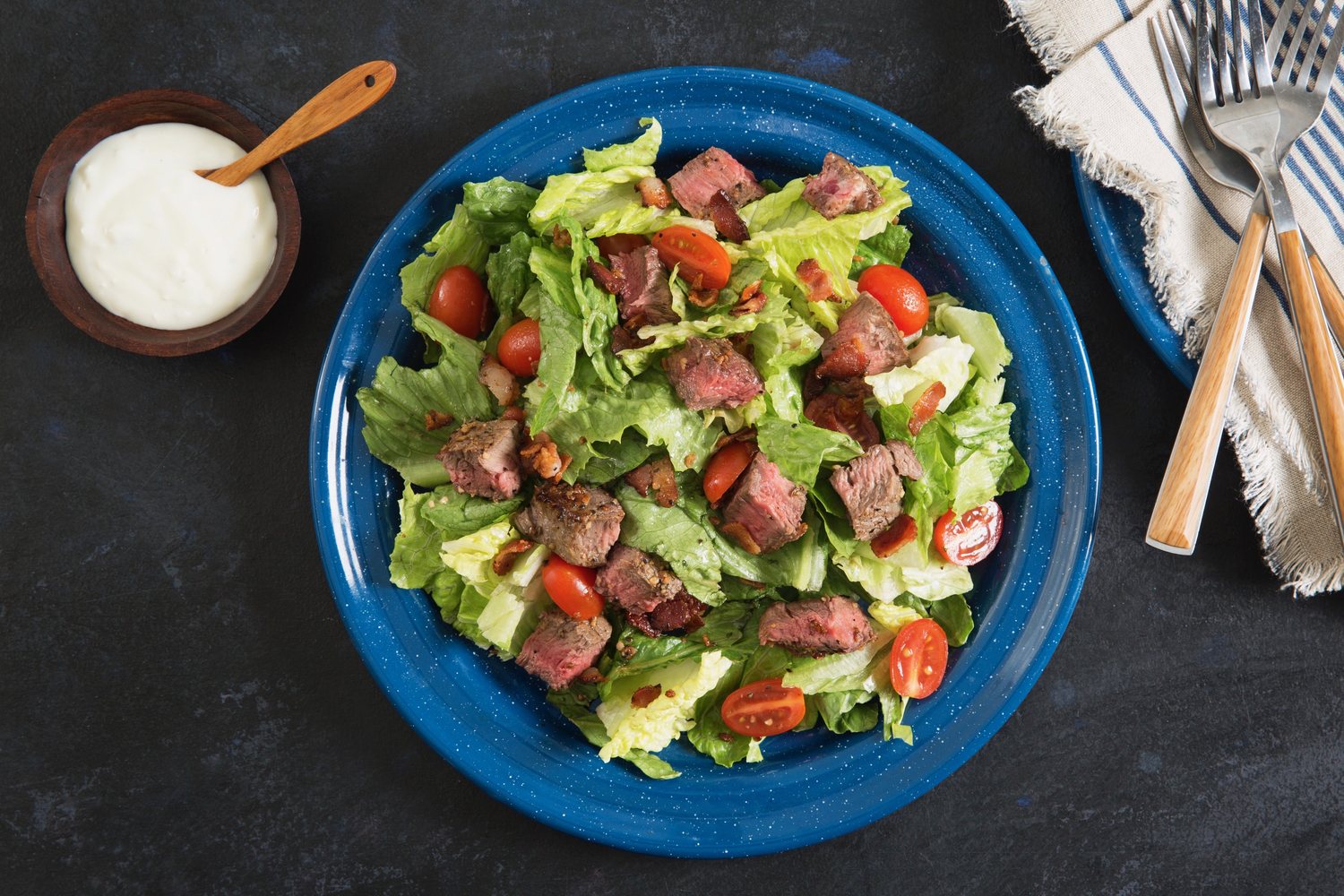 BLT Steak Salad with Blue Cheese Dressing