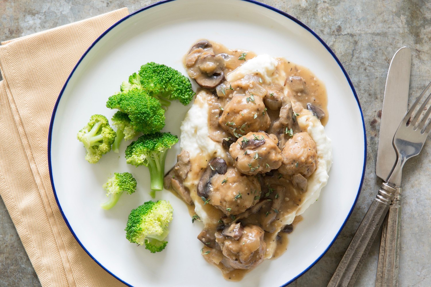Mushroom GravySmothered Chicken Meatballs