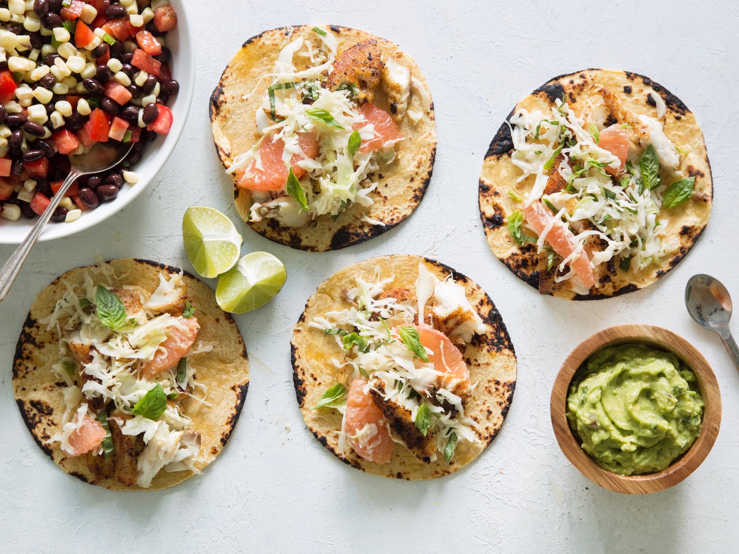 Blackened Fish Tacos with Grapefruit Slaw