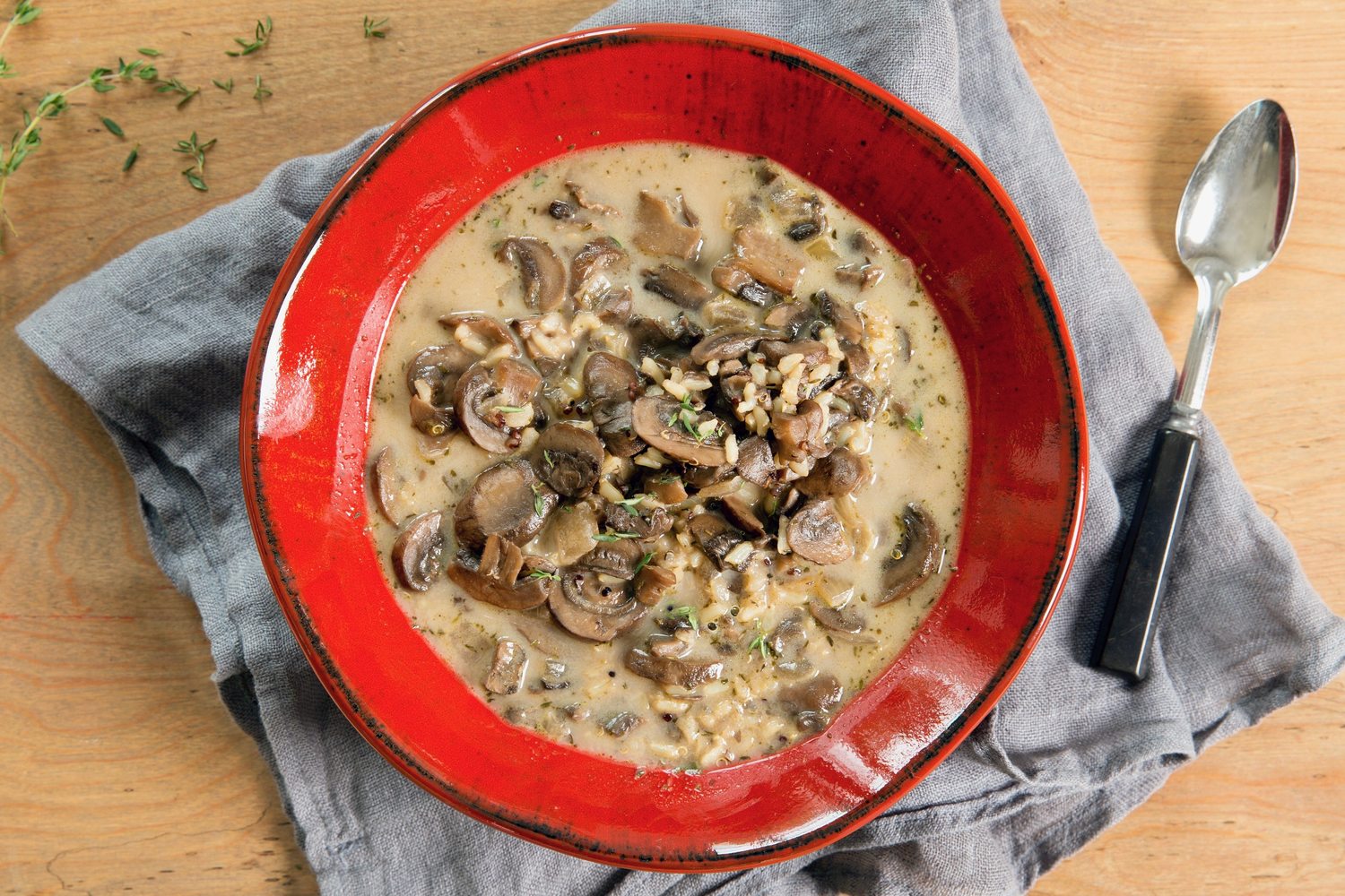 Creamy Quinoa and Mushroom Soup