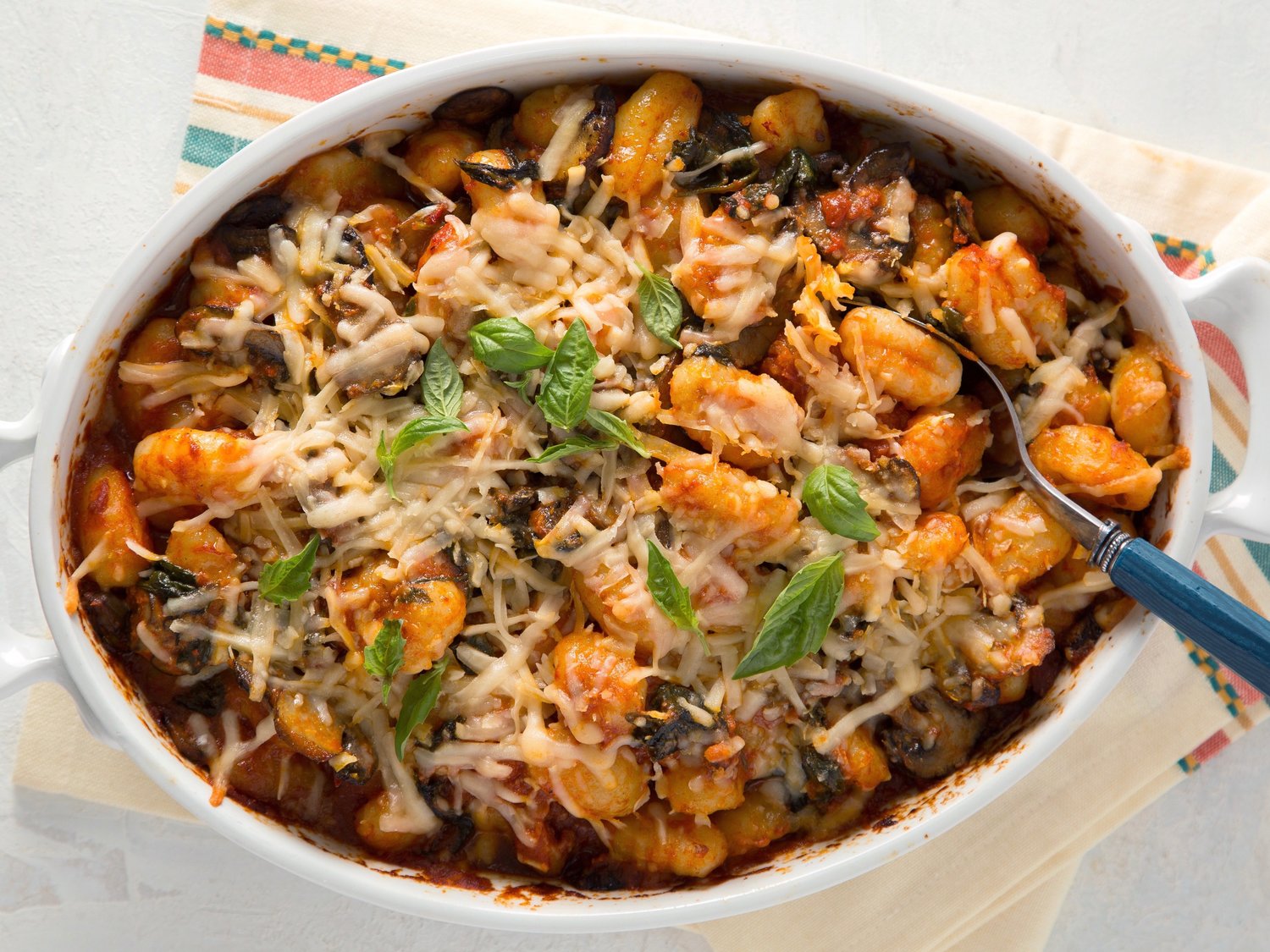 MushroomSpinach Baked Gnocchi