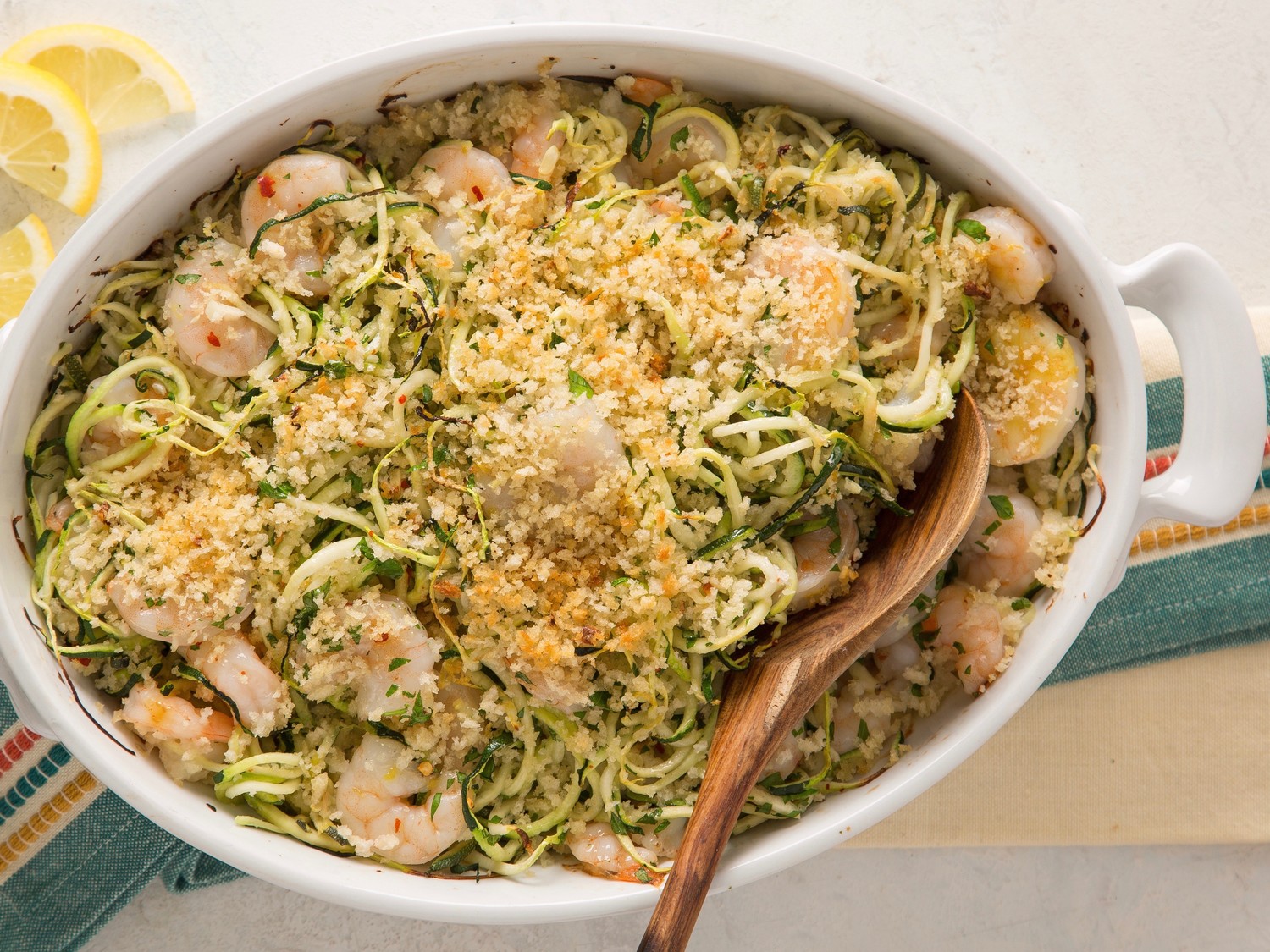 Shrimp Scampi Zoodle Bake