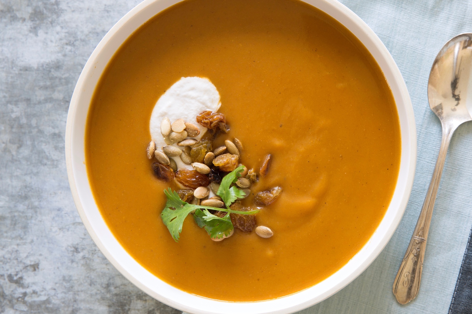 Fall Pumpkin Soup with Cashew Cream Drizzle