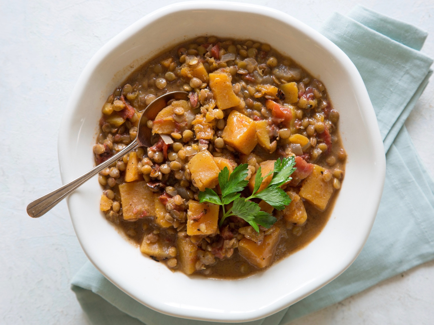 Slow Cooker Masala Lentils and Squash