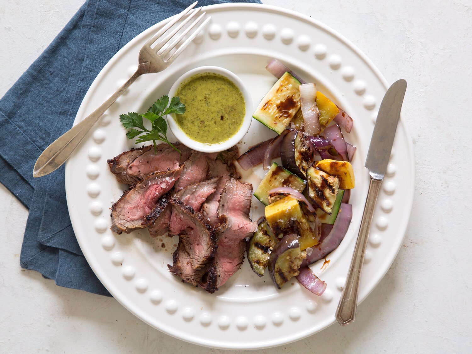 Flank Steak with ParsleyGarlic Sauce